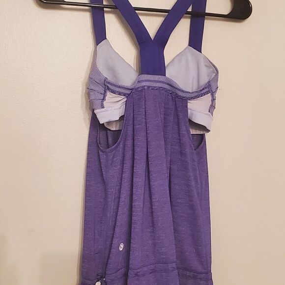 LULULEMON Rest Less Tank Heathered Bruised Berry/Wee Stripe Bruised Berry - Picture 3 of 3